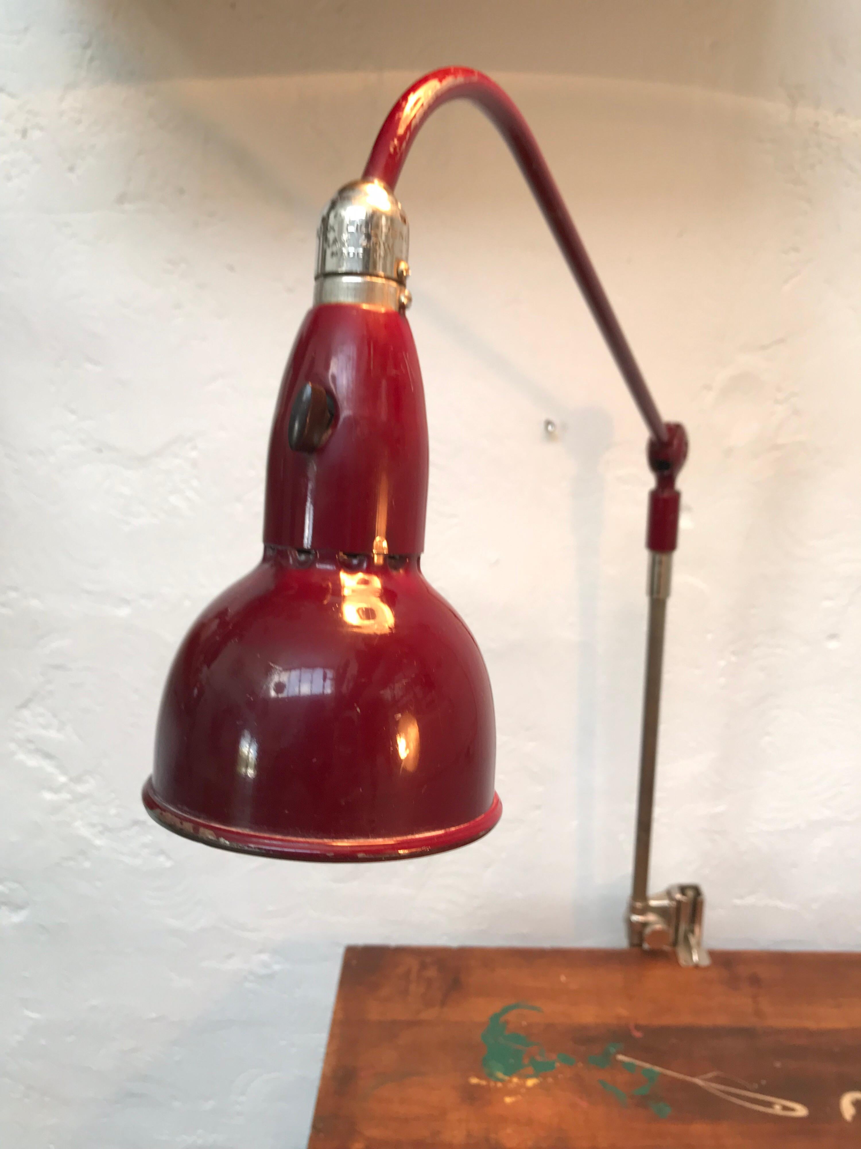 Industrial Vintage Swedish Triplex “Lill Pendel” Table Work Lamp from the 1950s