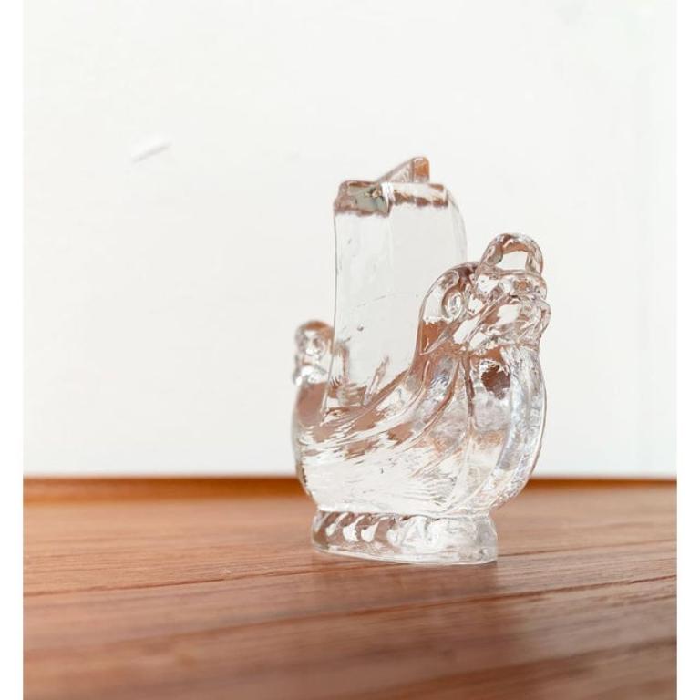 Vintage Swedish Viking Ship Glass Sculpture from Lindshammar Glasbruk, 1970s 8