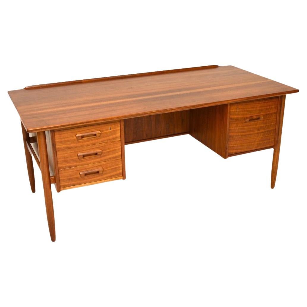 Vintage Swedish Walnut Desk by Goran Strand for Lelangs Mobelfabrik