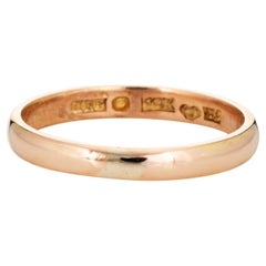 Vintage Swedish Wedding Band 2.5mm 18k Yellow Gold Sz 7 Ring Estate Jewelry