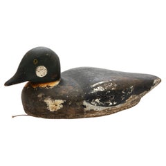 Vintage Swedish Wooden Decoy Duck with Original Paint