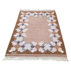 Vintage Swedish Wool Carpet by Git Gransjö Carlsson, Signed “GG”