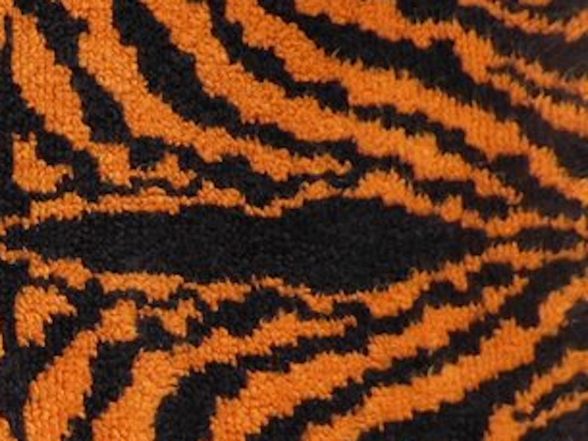 Vintage Swedish Wool Rya Tiger Carpet In Good Condition In Antwerp, BE