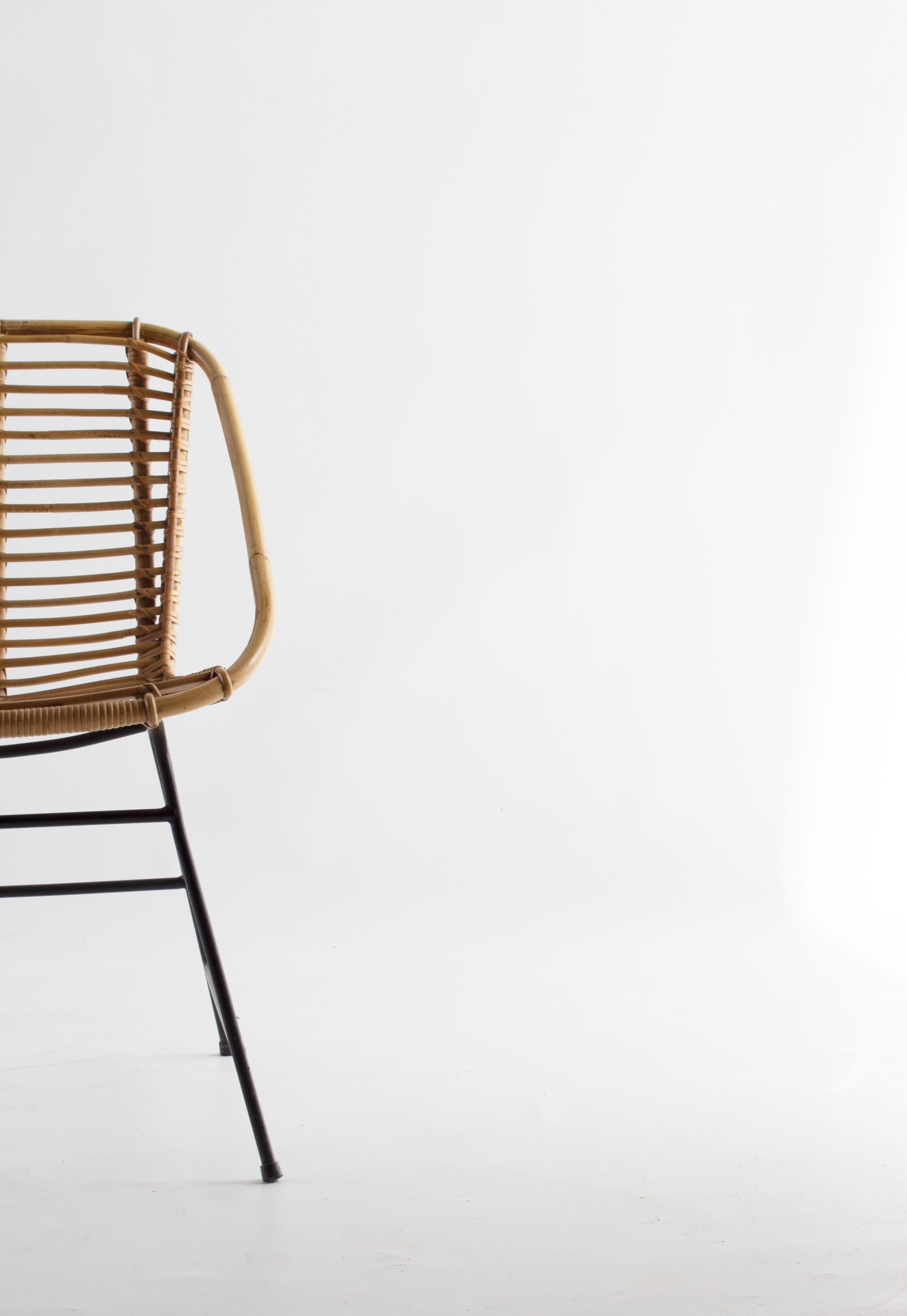 Modern Vintage Swedish Woven Club Chair For Sale