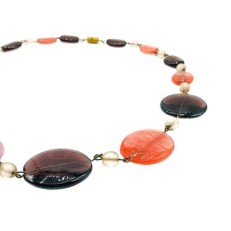 Women's Vintage Sweetie Style Glass Necklace 1950s