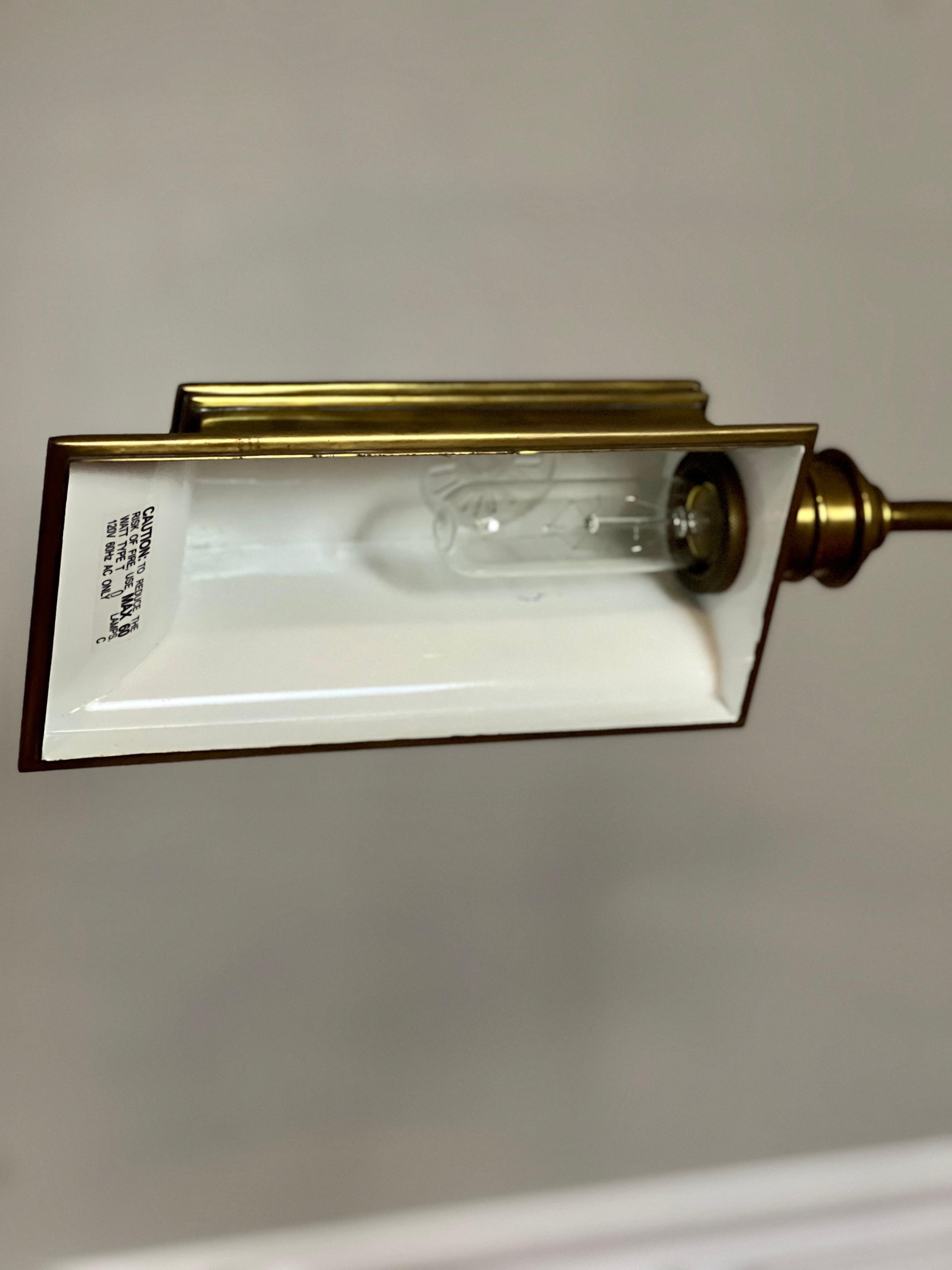 Vintage Swing Arm, Adjustable Height Brass Pharmacy Style Floor Lamp 11