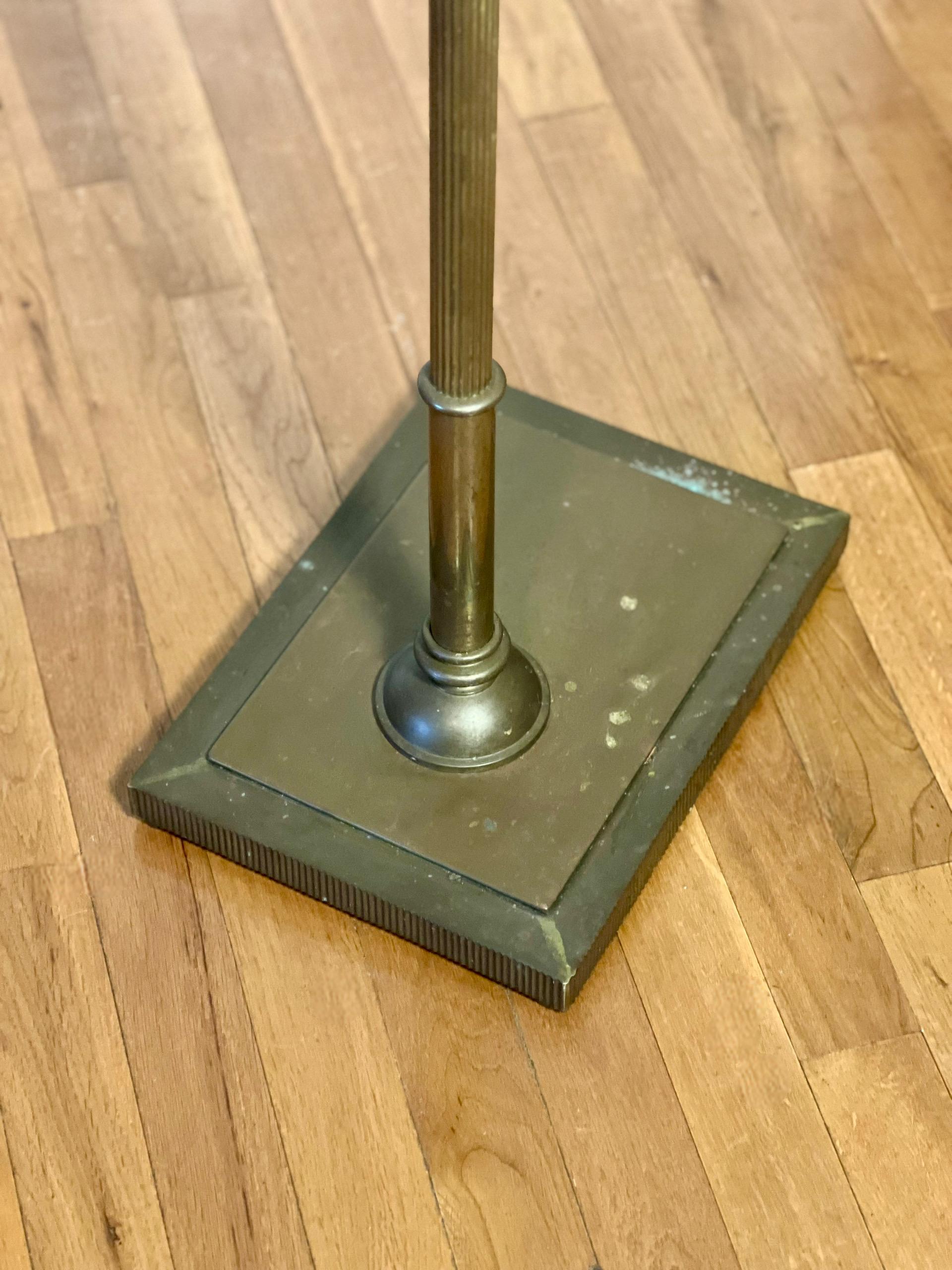 Vintage Swing Arm, Adjustable Height Brass Pharmacy Style Floor Lamp 13
