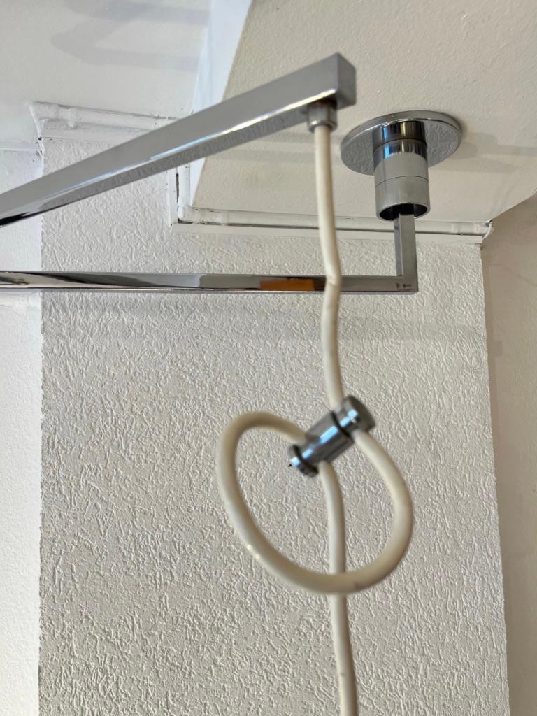 Acciaio Lampada da soffitto cromata a braccio oscillante vintage 