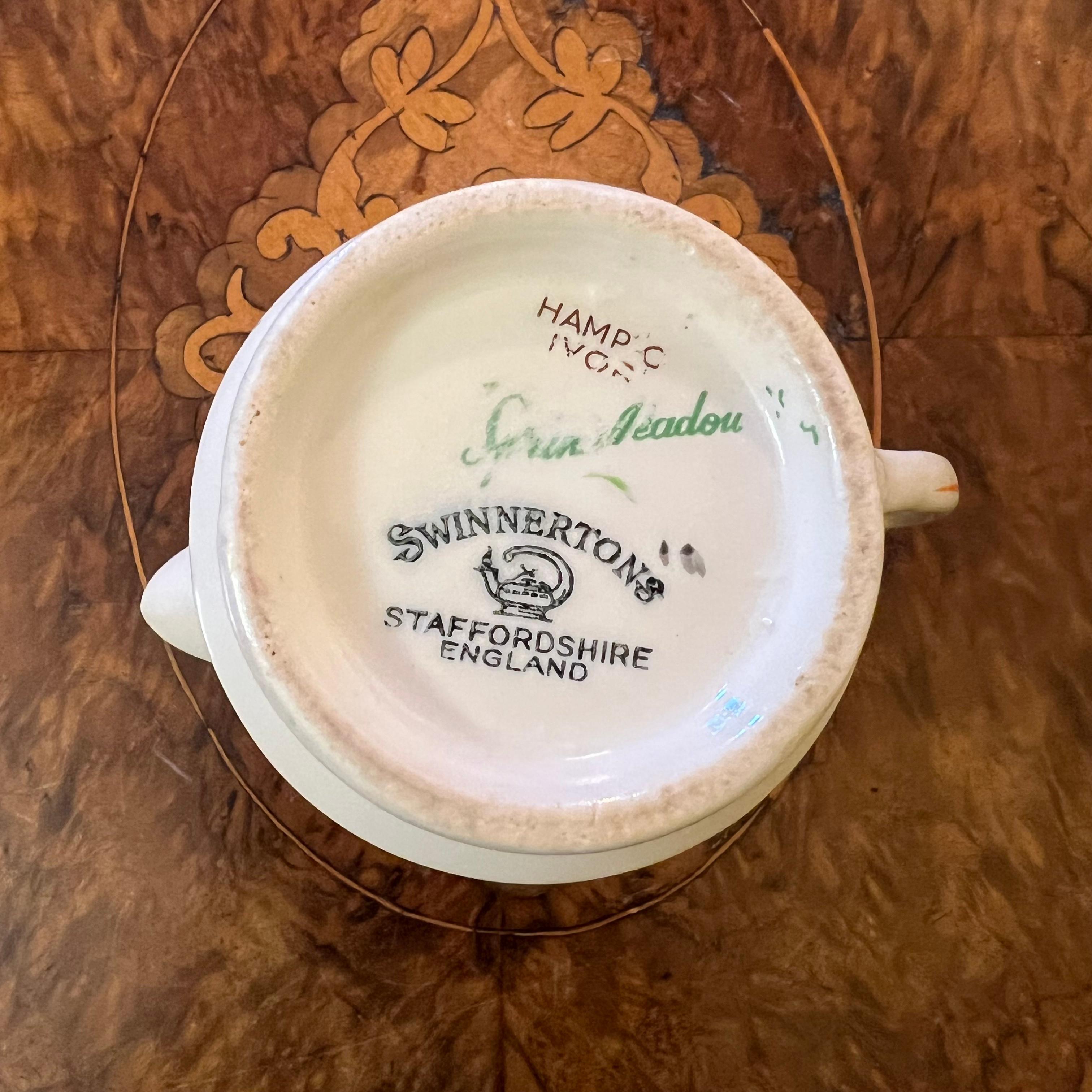 Porcelain Vintage Swinnertons Floral Butterfly Milk Creamer Jug For Sale