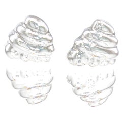 Vintage Swirl Cloud Sterling Silver Taxco Mexico Large Puffy Earrings 13.5 Grams