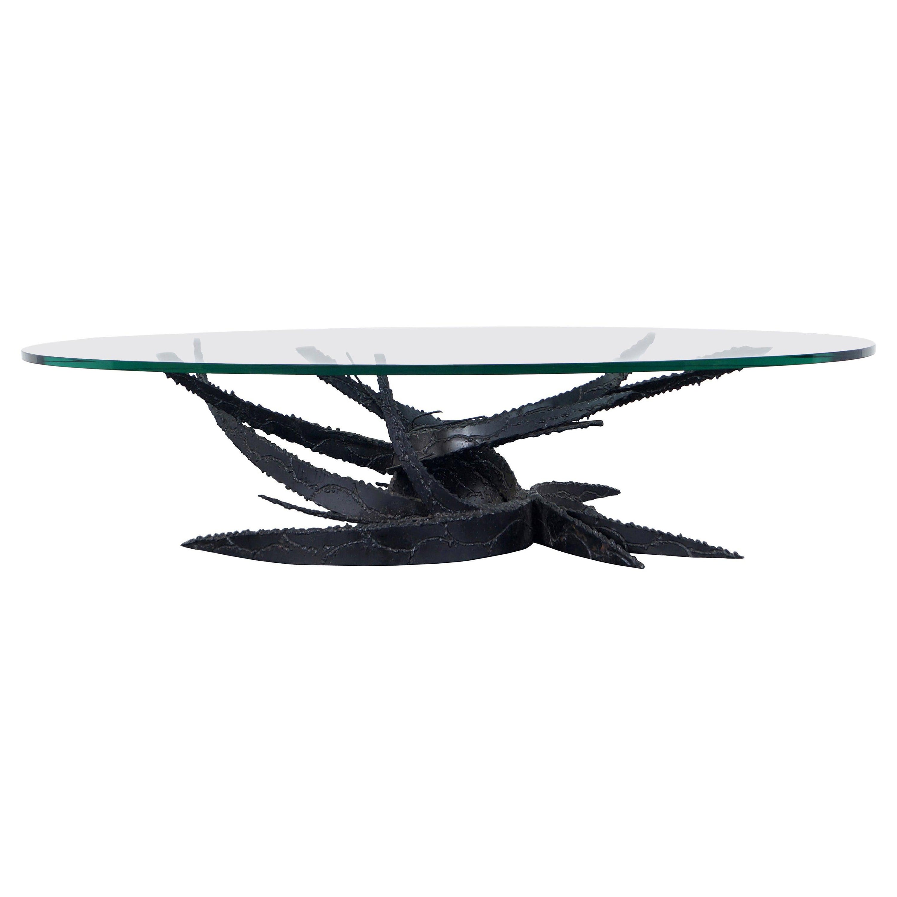 Vintage "Swirl" Glass Coffee Table by Daniel Gluck