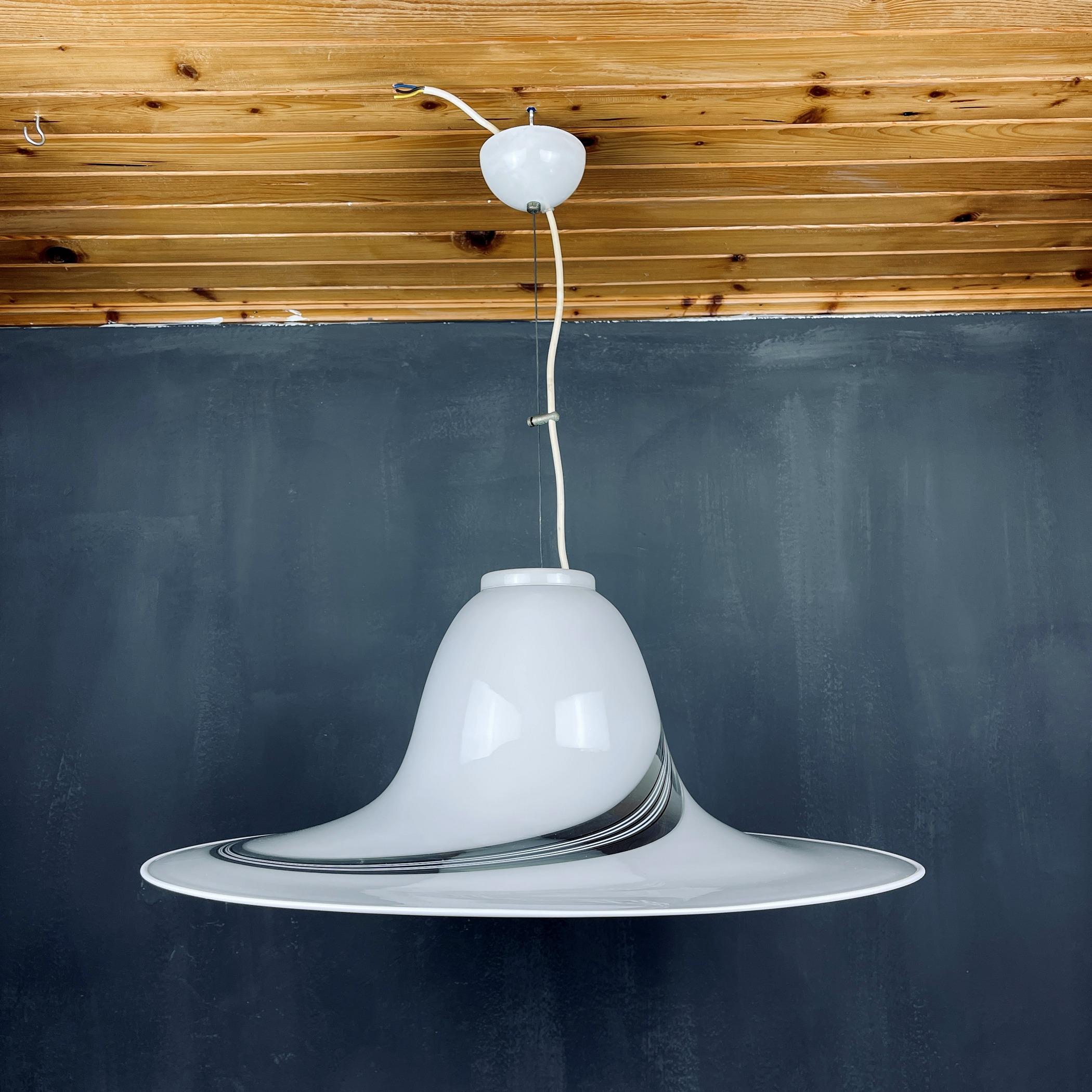 Lámpara colgante vintage de cristal de Murano Italia años 70 en venta 4