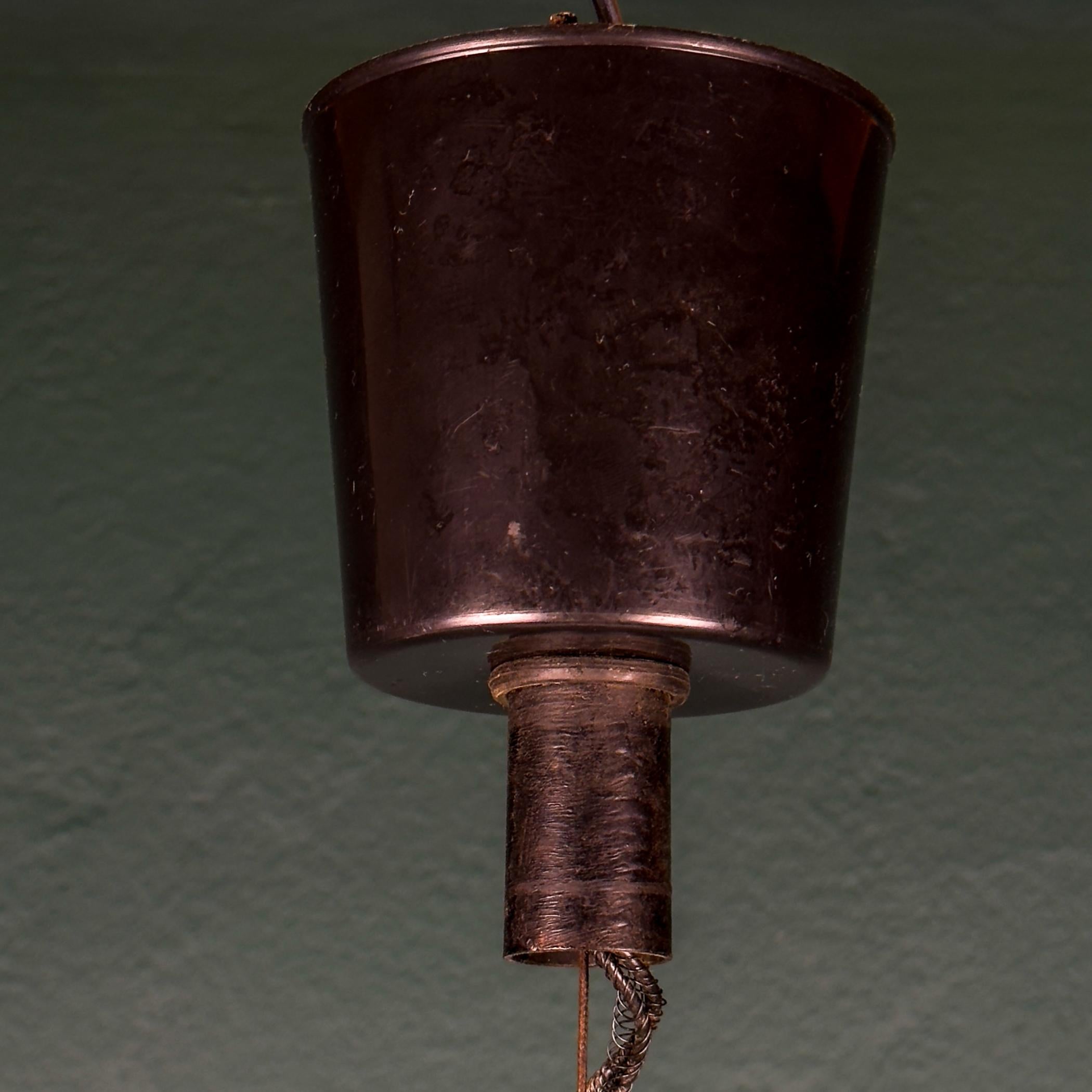 Lámpara colgante Vintage Swirl de cristal de Murano, Italia Años 70 en venta 8