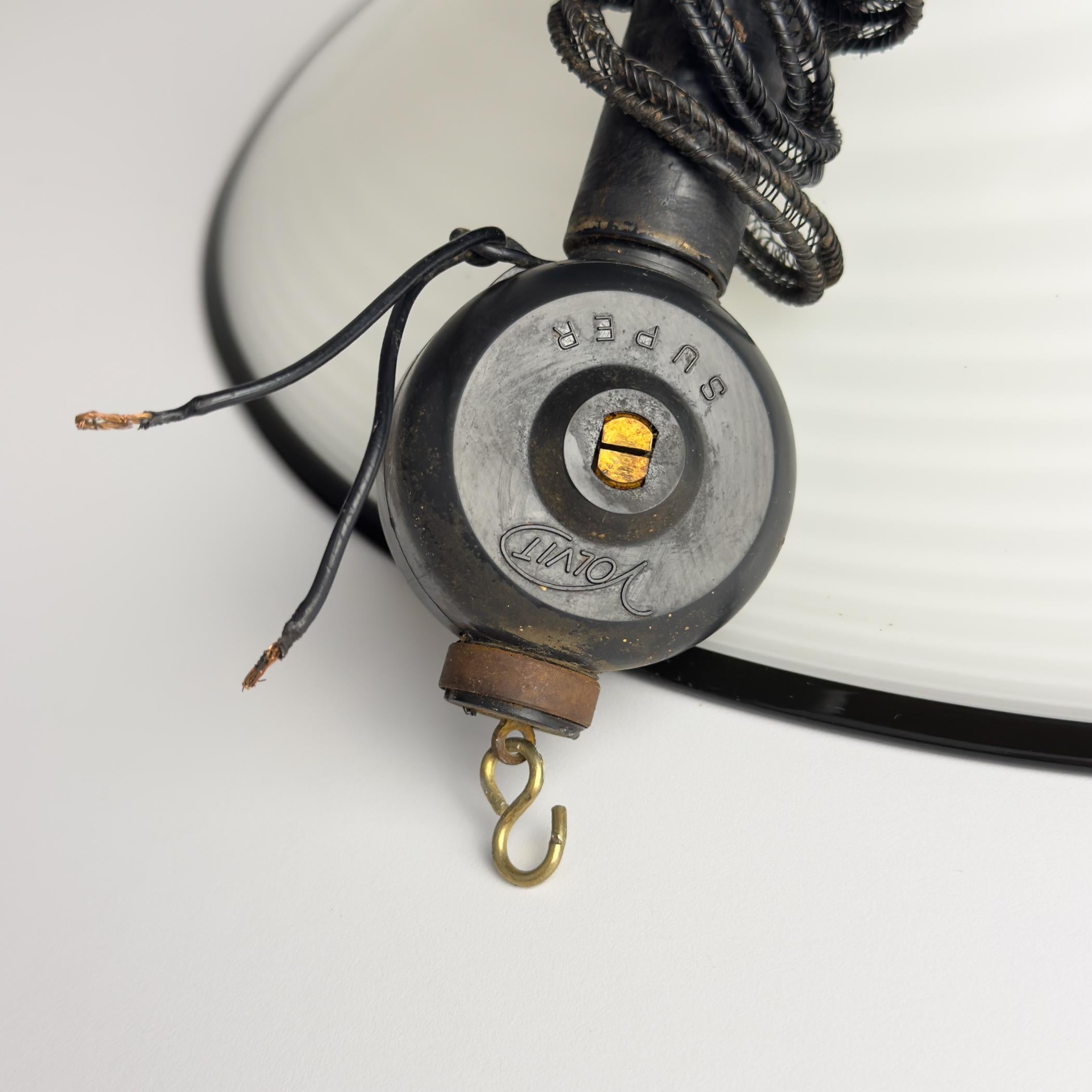 Lámpara colgante Vintage Swirl de cristal de Murano, Italia Años 70 en venta 9