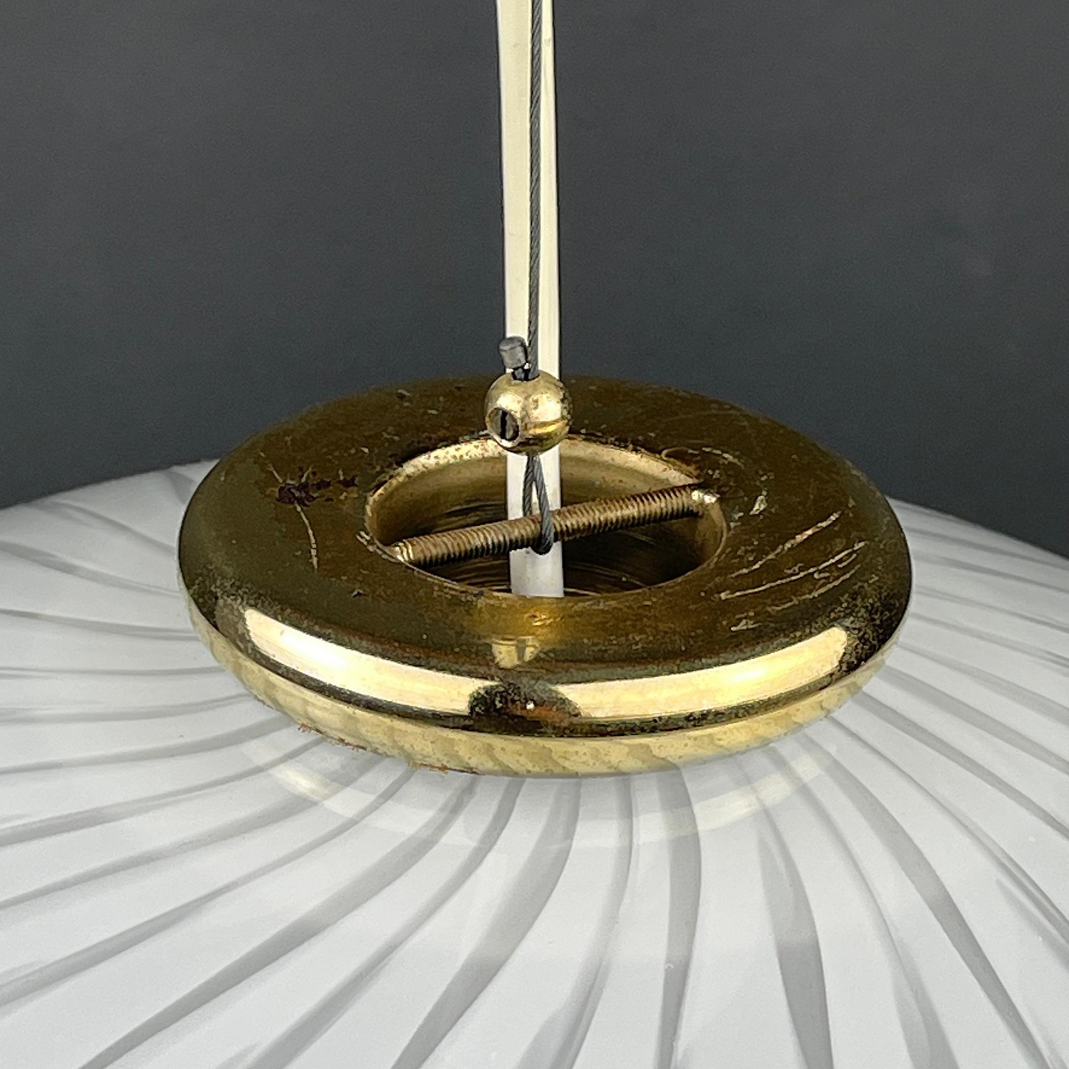 Vintage Swirl Murano Glass Pendant Lamp, Italy, 1970s For Sale 1
