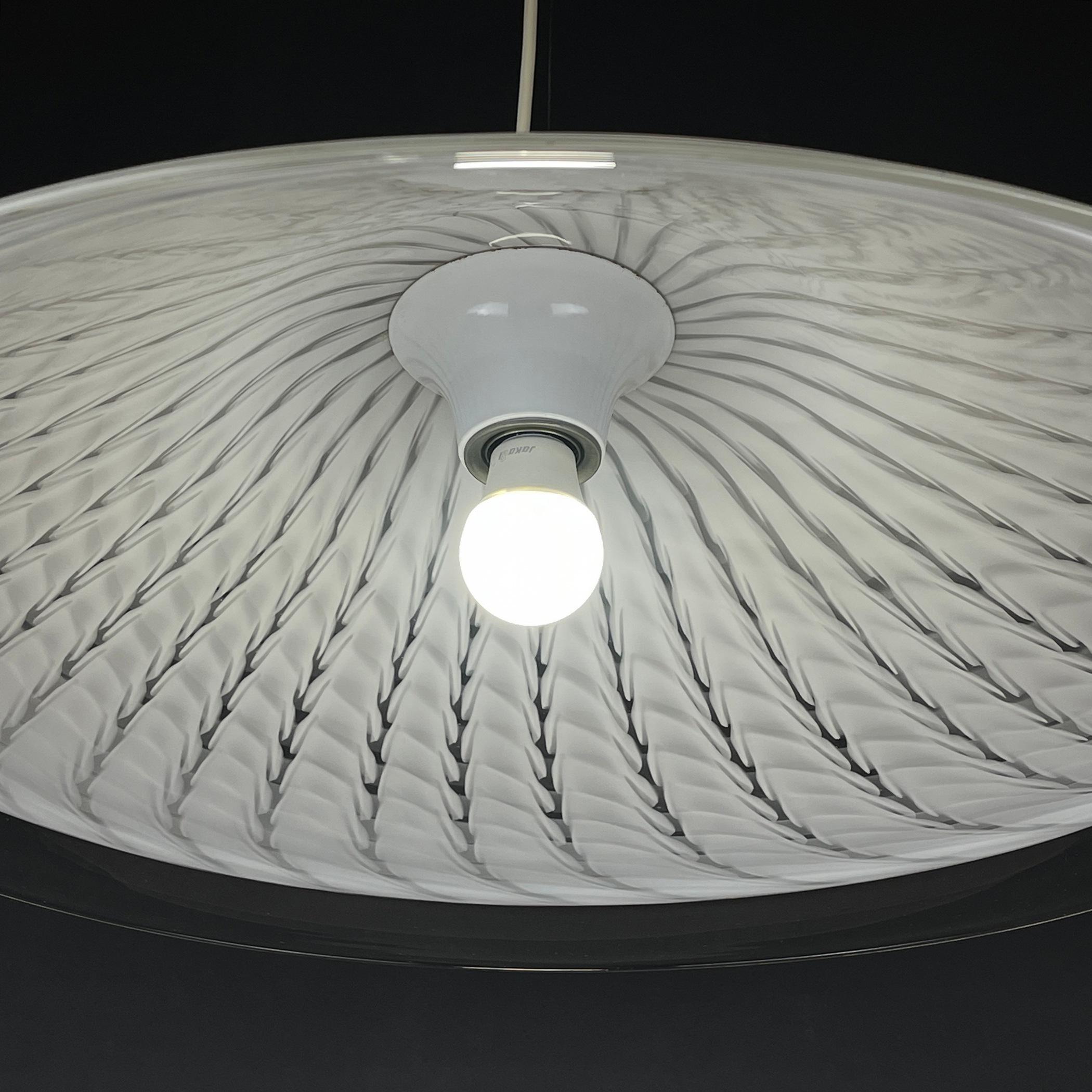 Vintage Swirl Murano Glass Pendant Lamp, Italy, 1970s For Sale 3
