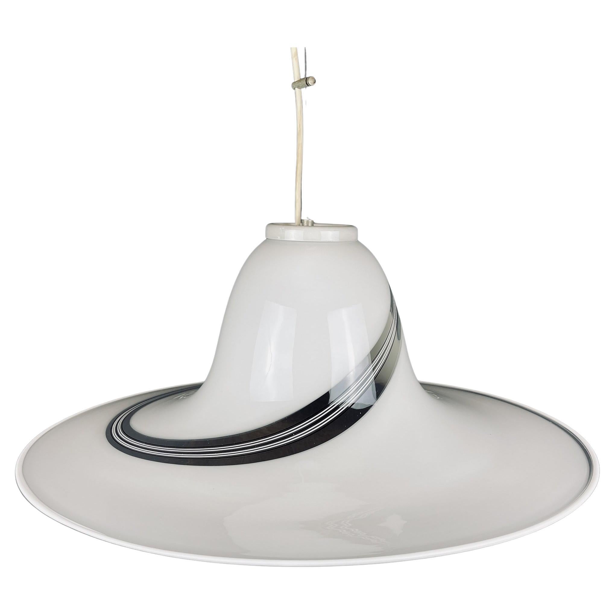 Lampada a sospensione in vetro di Murano a turbine vintage Italia anni '70