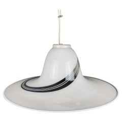 Vintage swirl murano glass pendant lamp Italy 1970s