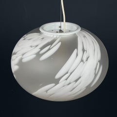 Vintage swirl murano glass pendant lamp Vetri Murano Italy 1970s