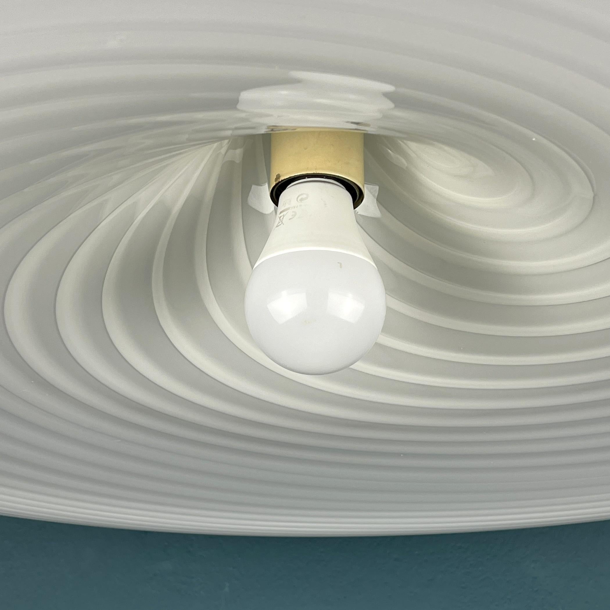 Vintage Swirl Murano Glass Pendant Lamp Vetri Murano Italy 1970s 1