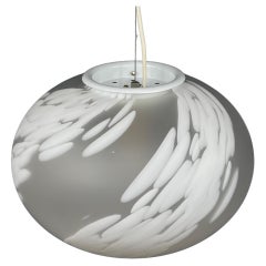 Used swirl murano glass pendant lamp Vetri Murano Italy 1970s