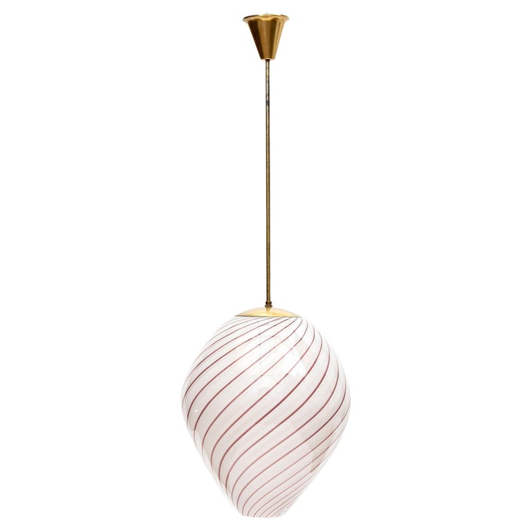 Vintage Swirl Murano Pendant Lamp at 1stDibs
