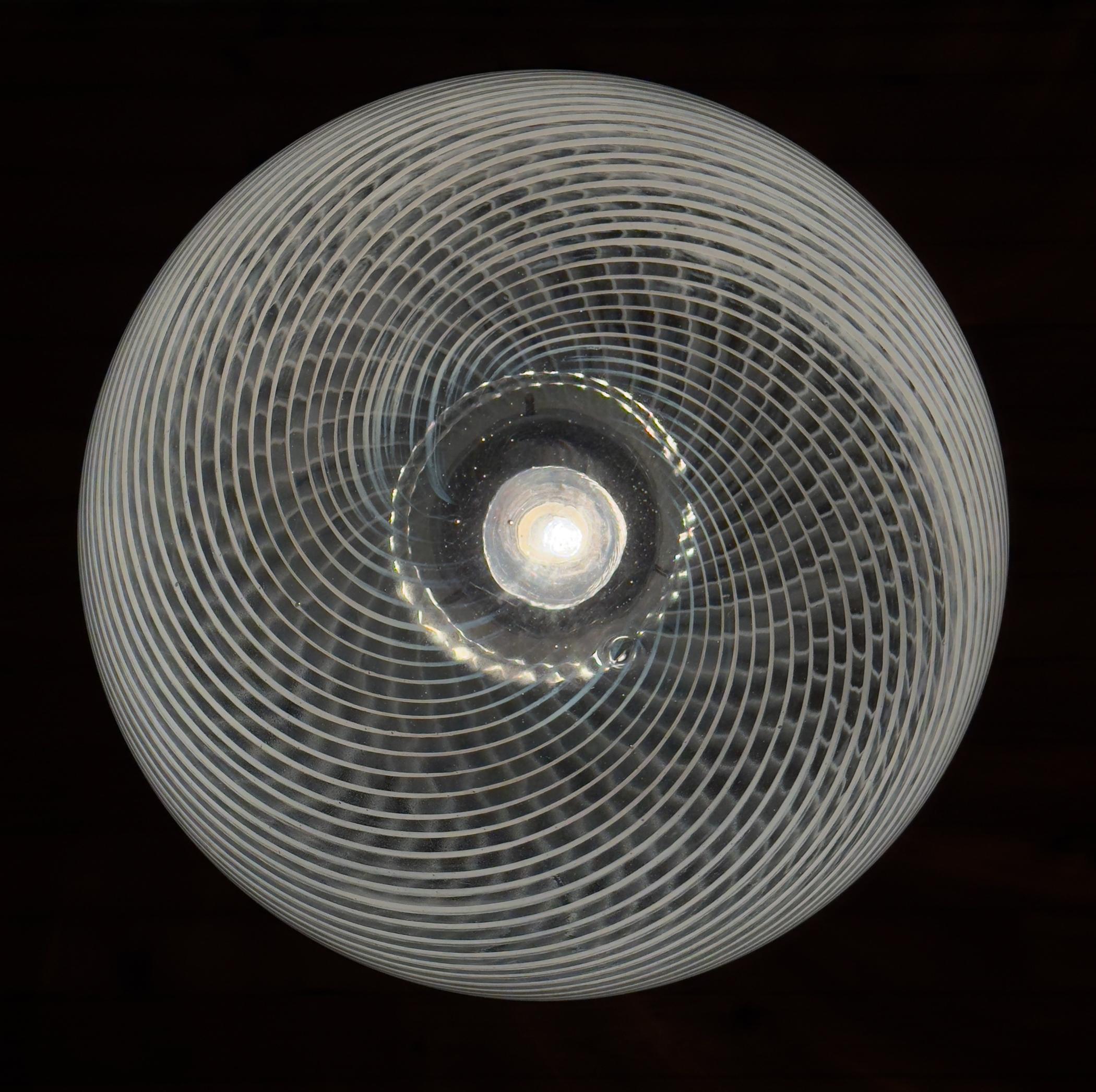 Italian Vintage swirl murano pendant lamp, Italy 1970s For Sale