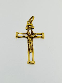 Vintage Swiss 18kt Yellow Gold Crucifix