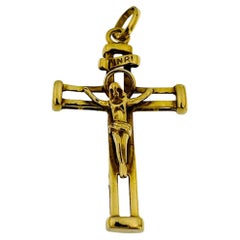 Crucifix suisse vintage en or jaune 18 carats 