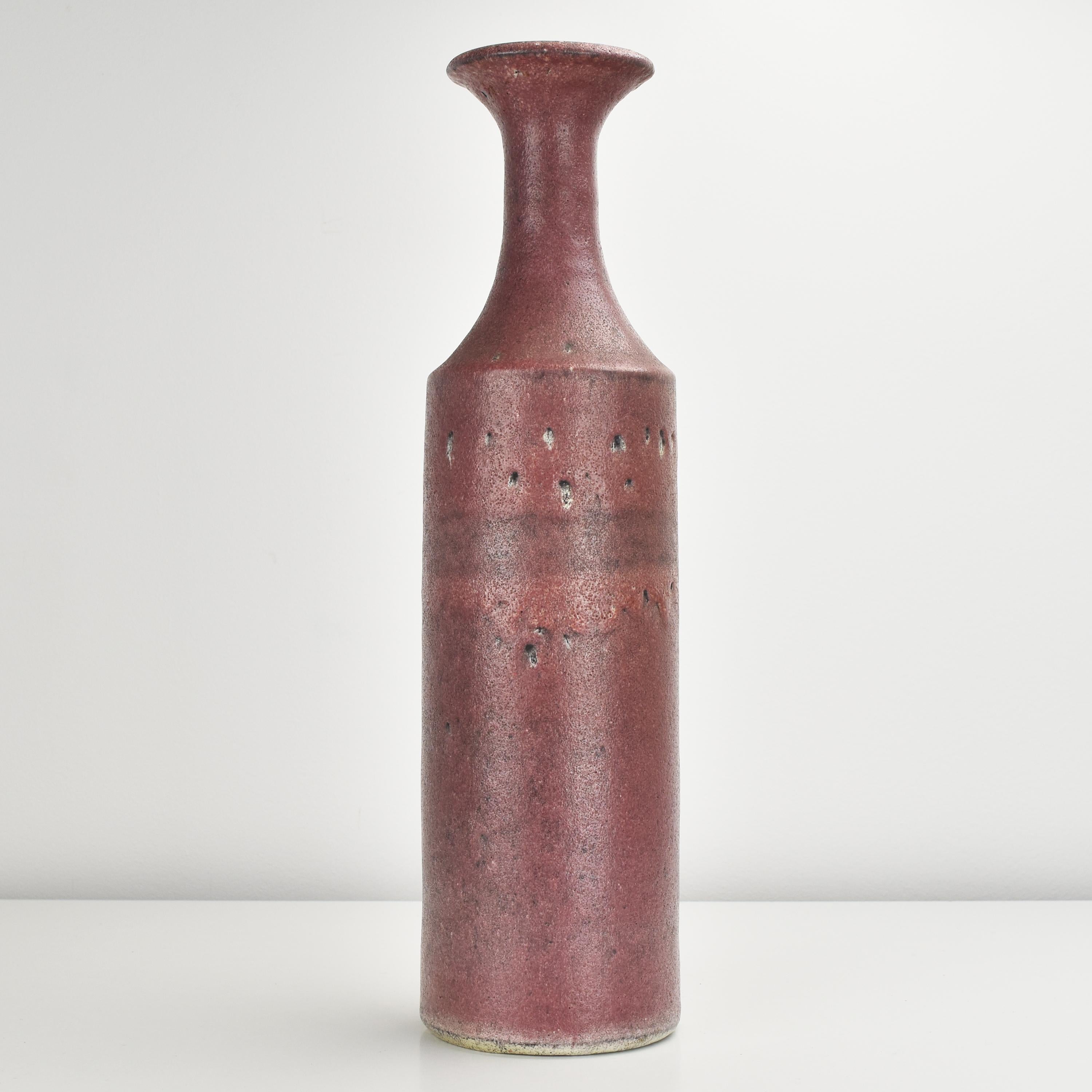Mid-Century Modern Vintage Swiss Andre Freymond Studio Art Pottery Vase For Sale