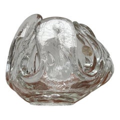 Vintage Swiss Art Glass Candleholder from Hergiswiler Glas, 1970s
