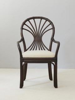 Poltrona svizzera vintage in rattan curvato 1960