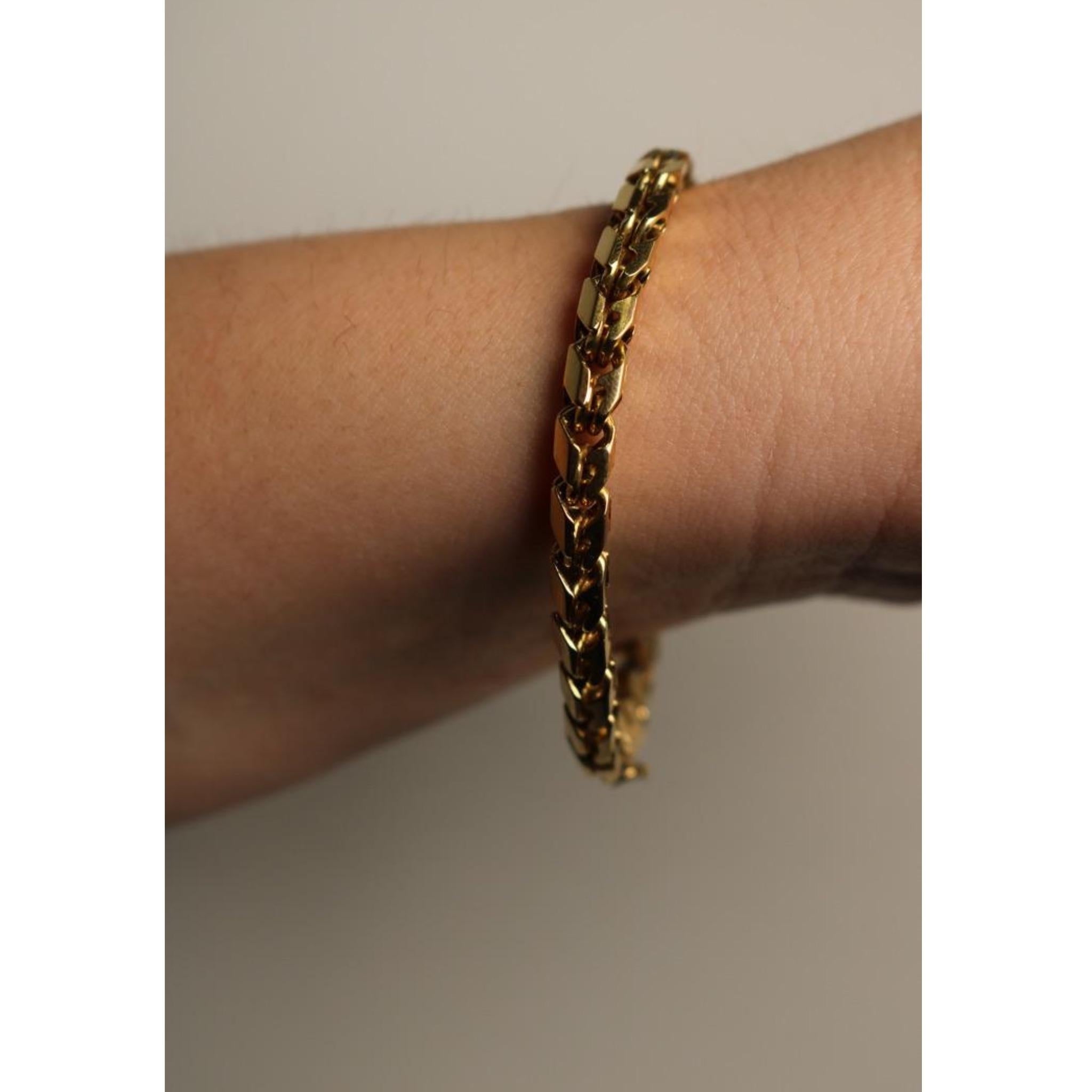 Vintage Swiss Cartier Fancy Link Bracelet in 18K Yellow Gold 7.25