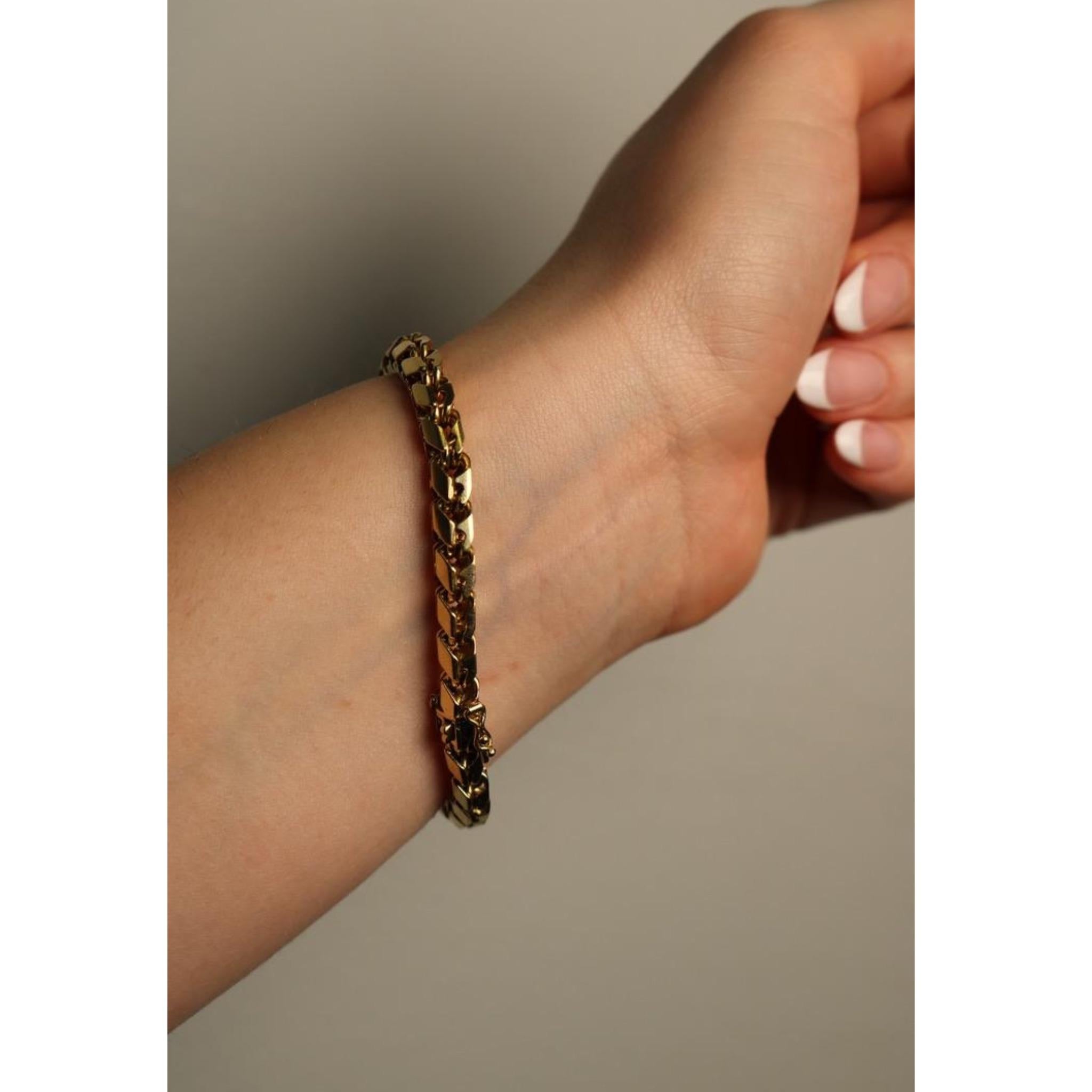 Vintage Swiss Cartier Fancy Link Bracelet in 18K Yellow Gold 7.25