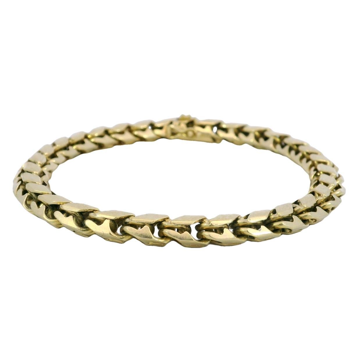 Modern Vintage Swiss Cartier Fancy Link Bracelet in 18K Yellow Gold 7.25