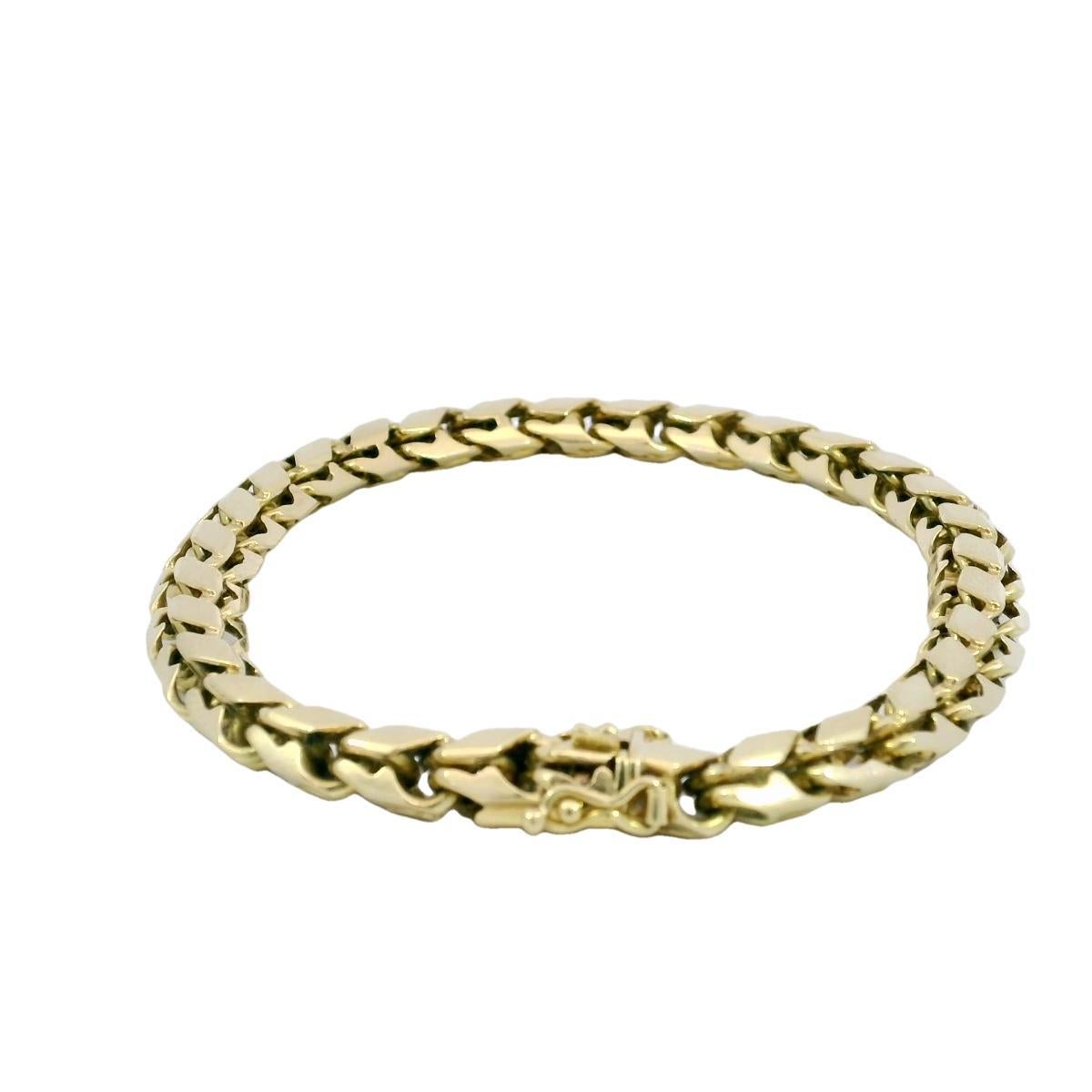 Vintage Swiss Cartier Fancy Link Bracelet in 18K Yellow Gold 7.25