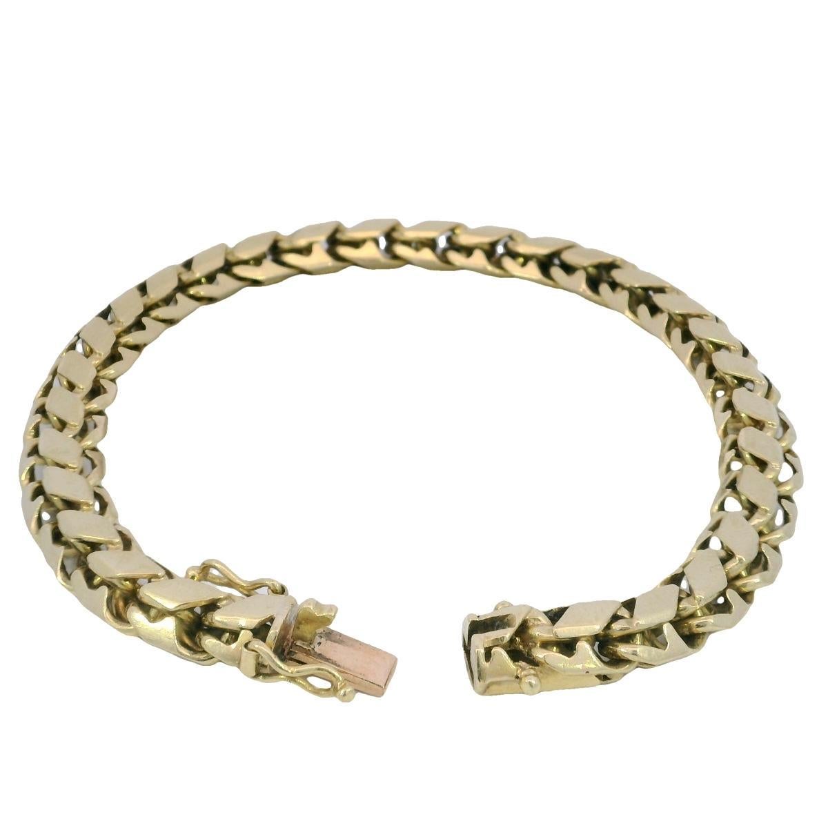 Vintage Swiss Cartier Fancy Link Bracelet in 18K Yellow Gold 7.25