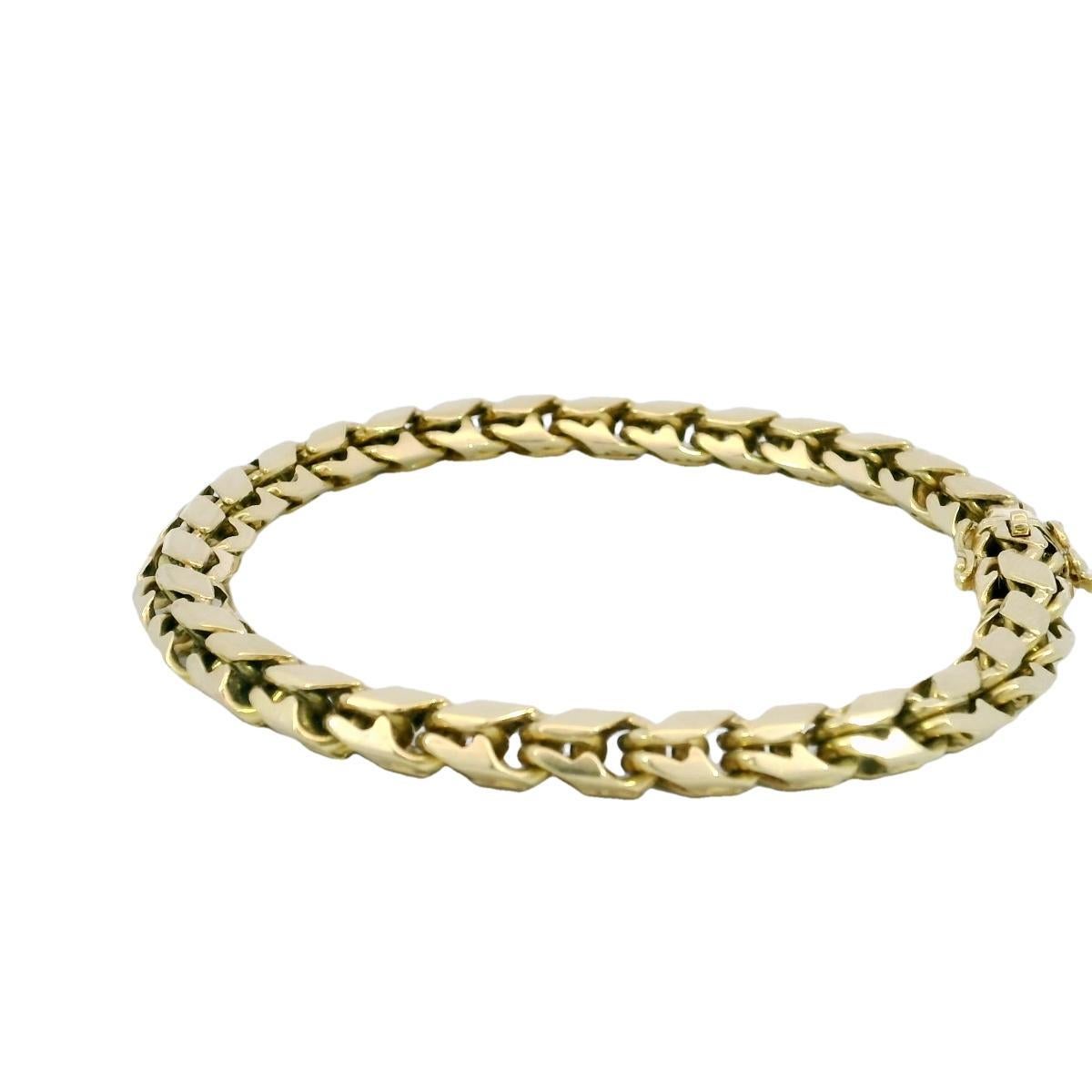 Vintage Swiss Cartier Fancy Link Bracelet in 18K Yellow Gold 7.25