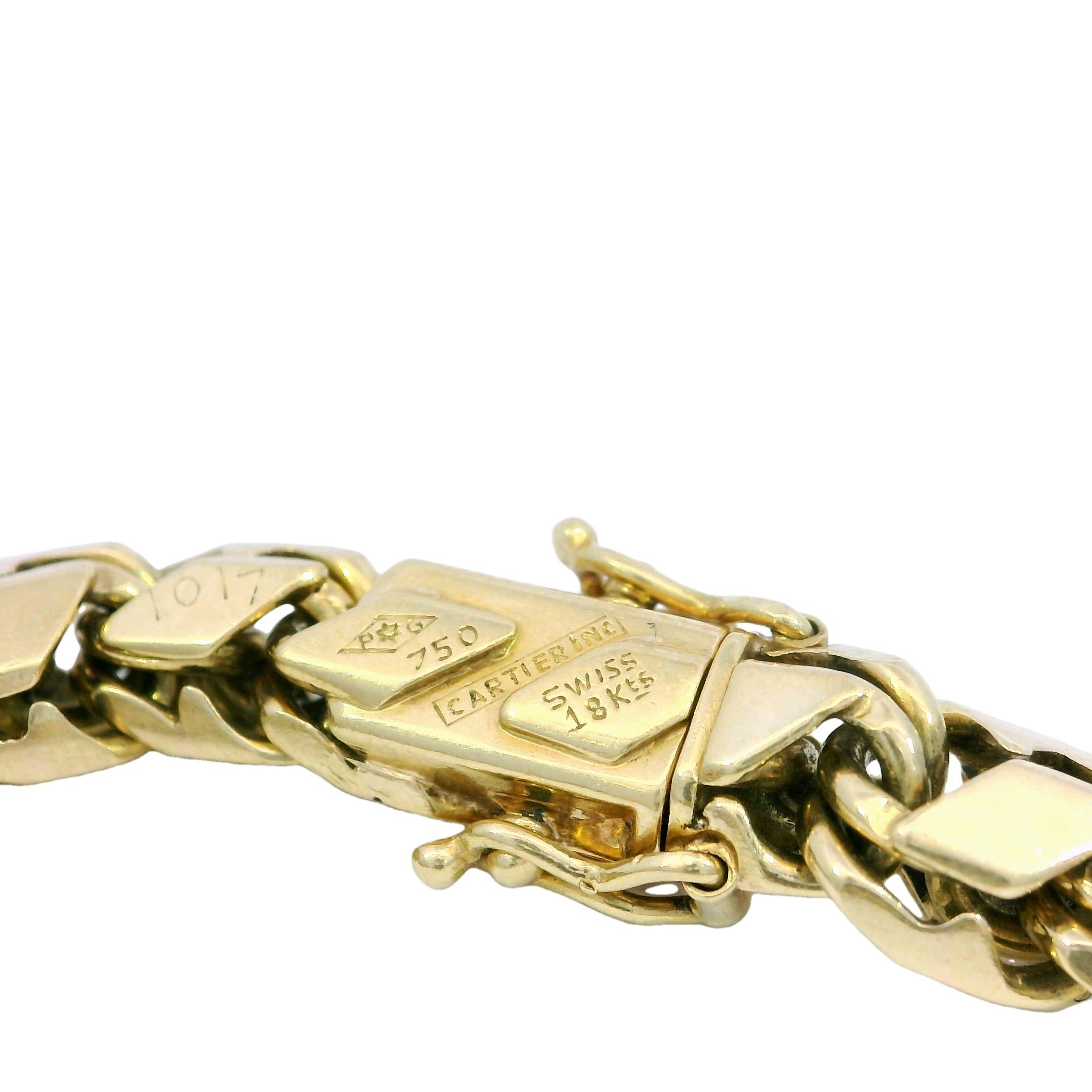 Vintage Swiss Cartier Fancy Link Bracelet in 18K Yellow Gold 7.25
