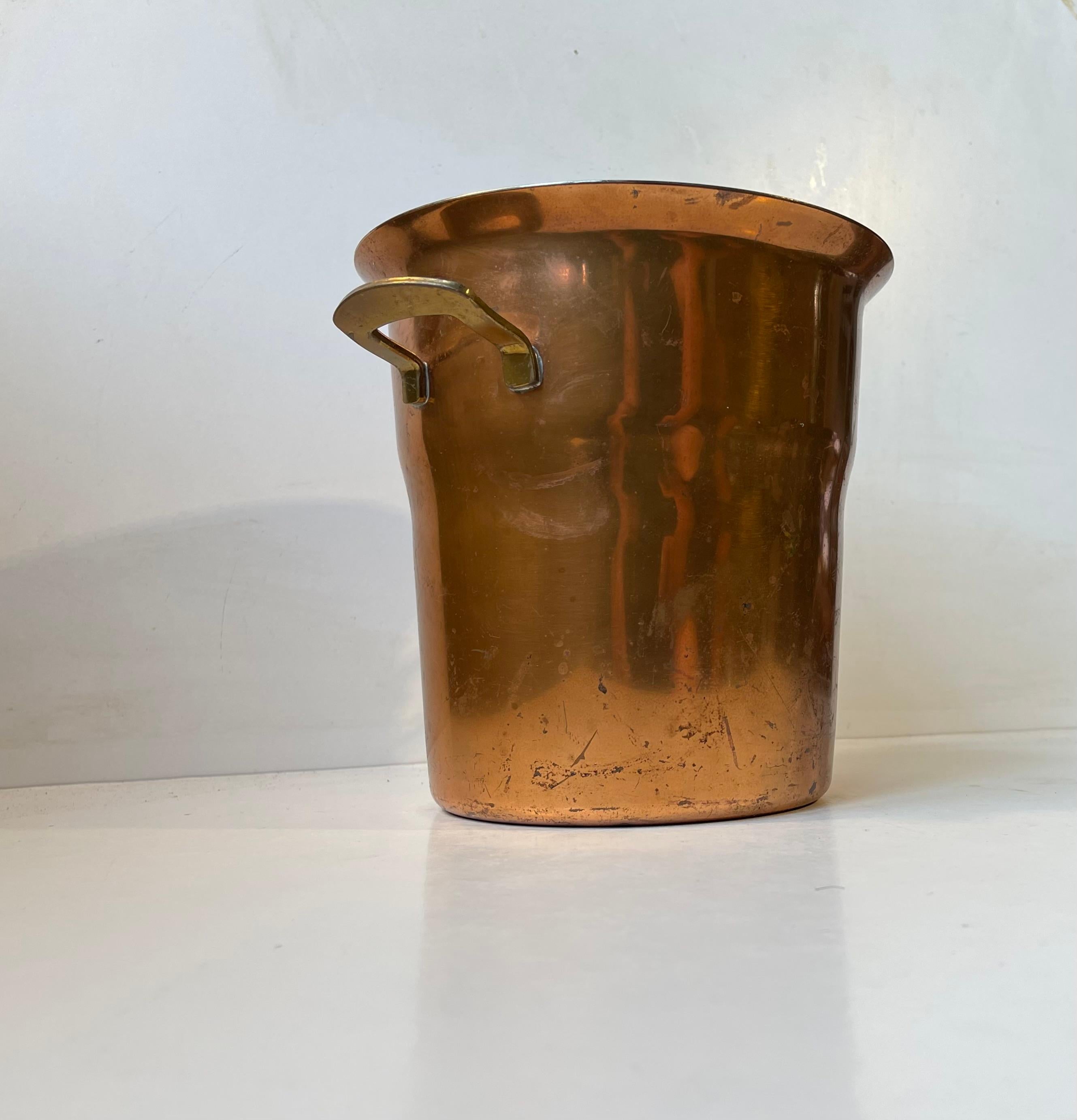 Vintage Swiss Champagne or Wine Cooler in Copper & Brass by Spring Culinox In Good Condition For Sale In Esbjerg, DK