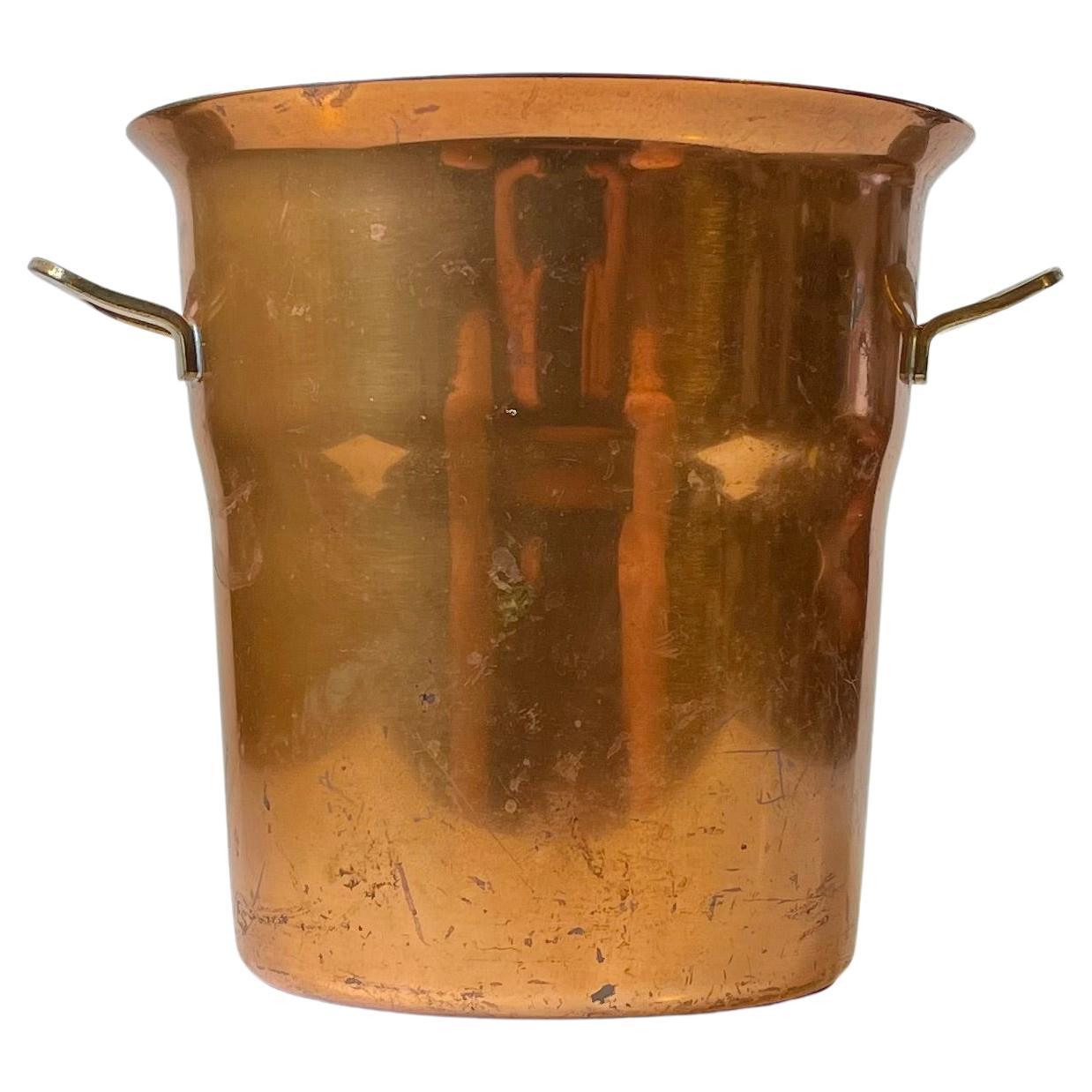 Vintage Swiss Champagne or Wine Cooler in Copper & Brass by Spring Culinox