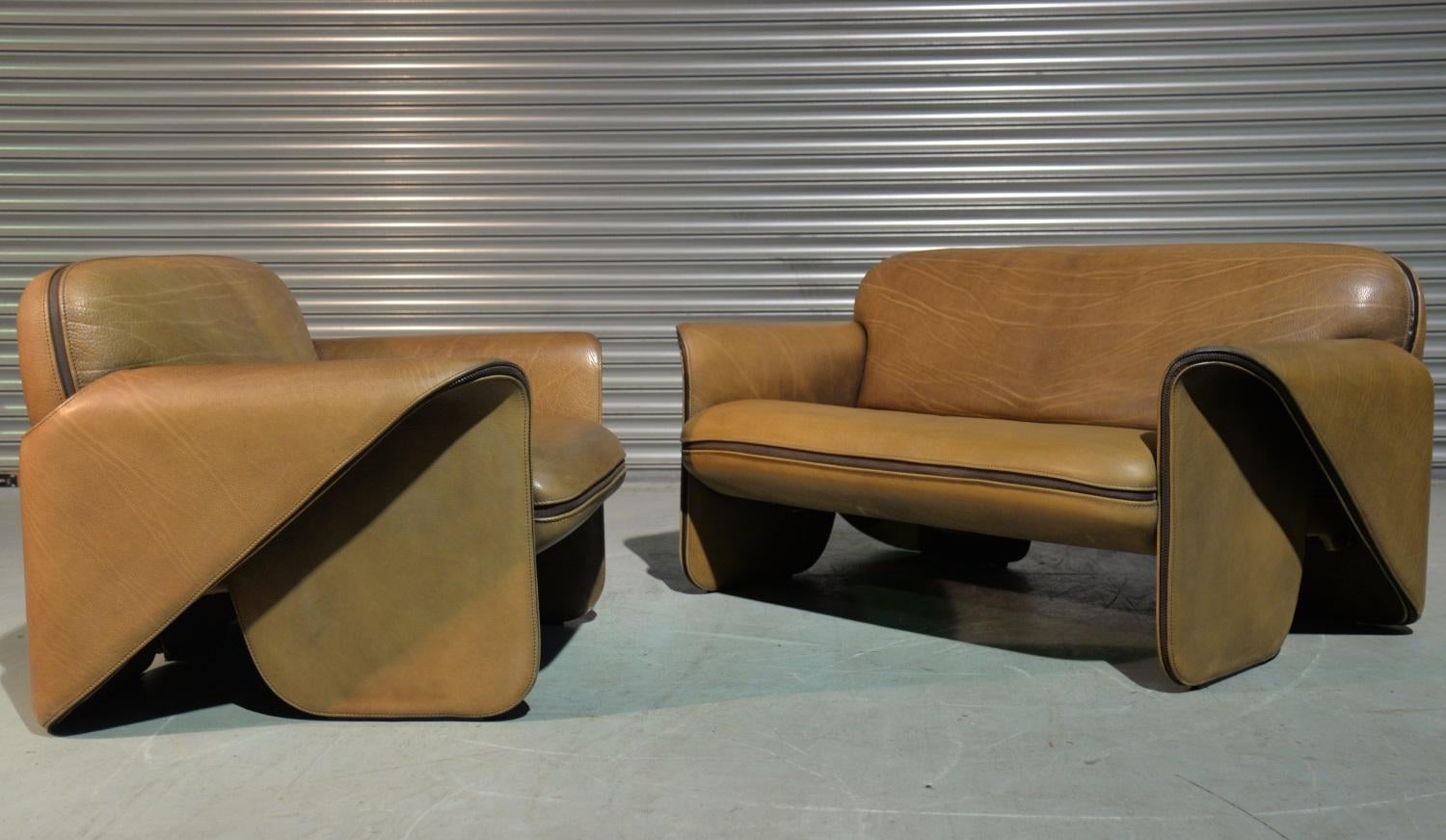 Late 20th Century Vintage Swiss De Sede 'DS 125' Sofa and Armchair Designed by Gerd Lange, 1978