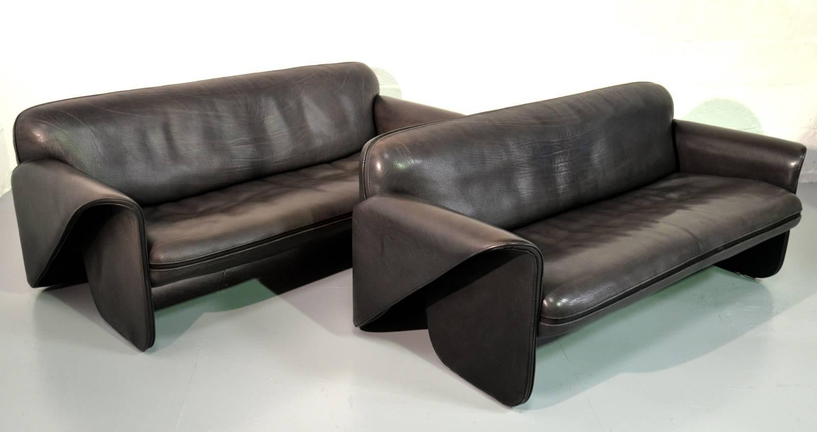Leather Vintage Swiss De Sede 'DS 125' Sofas Designed by Gerd Lange, 1978