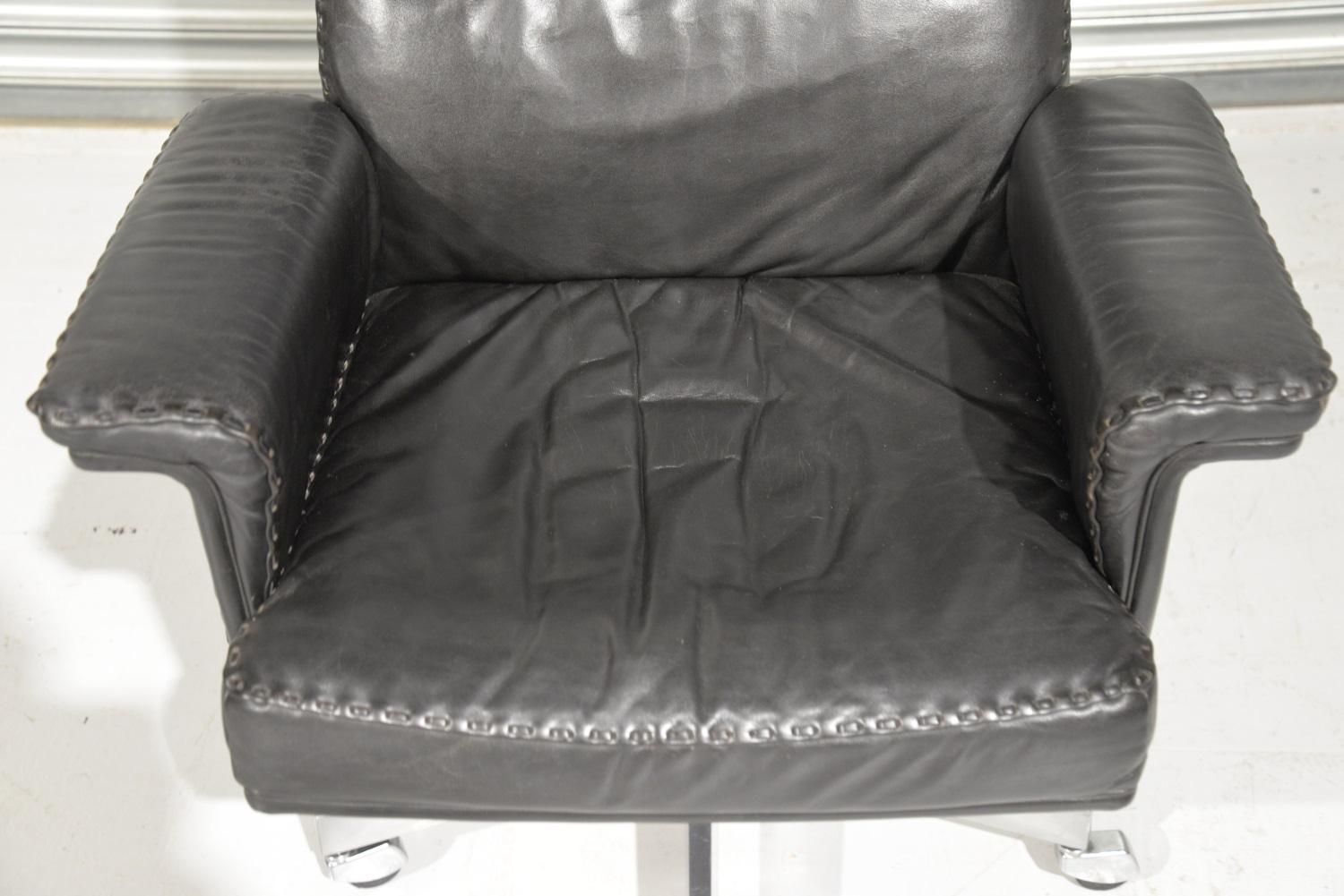 Vintage De Sede DS 35 Fauteuil de direction pivotant sur roulettes:: Suisse 1960s 3