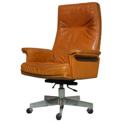 Vintage De Sede DS 35 Executive Swivel Armchair on Castors, Switzerland 1960s