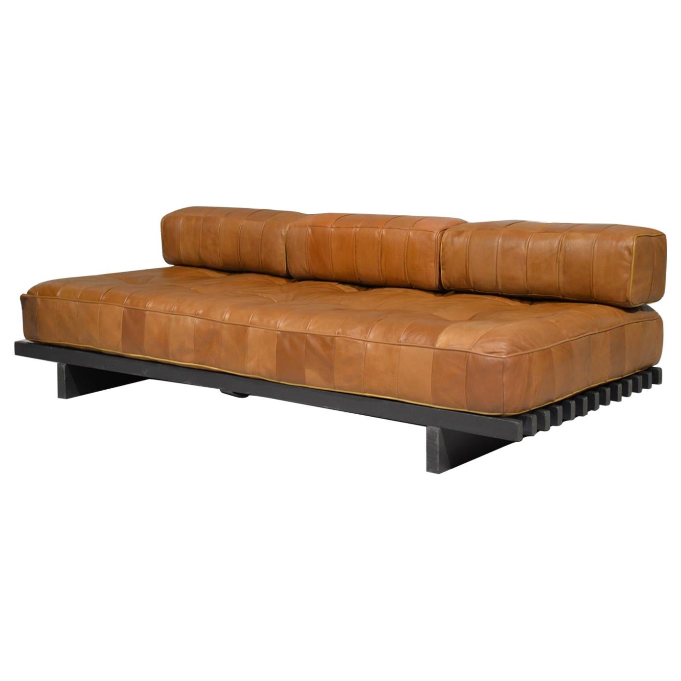 Vintage De Sede DS 80 Leather Patchwork Daybed, Switzerland, 1960s For Sale