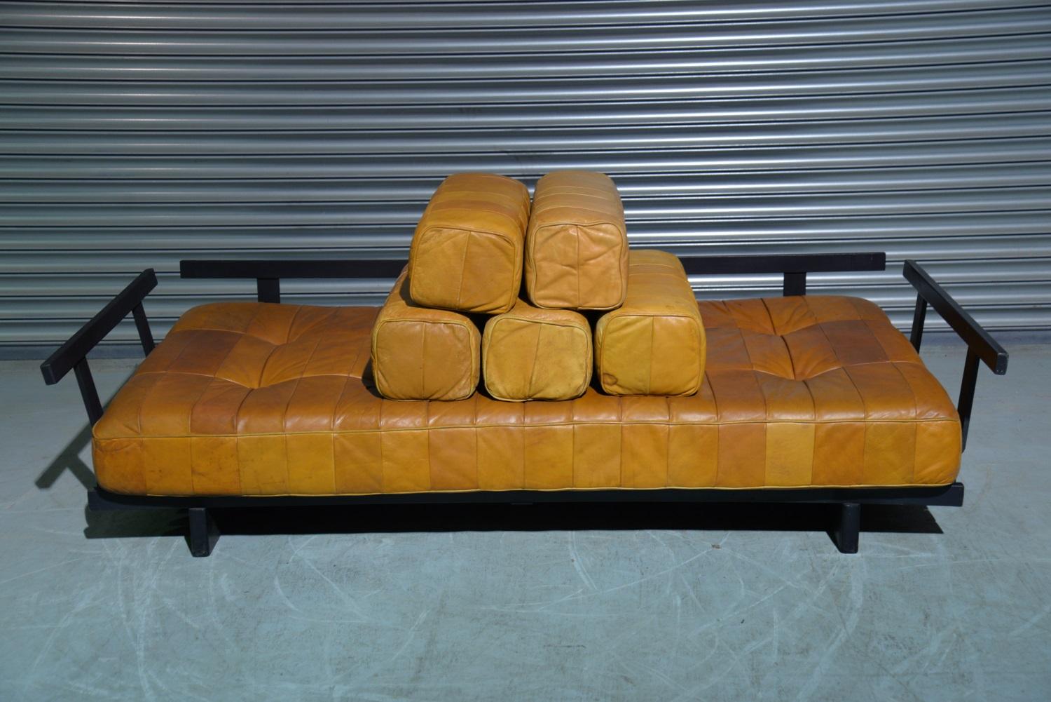 Vintage De Sede Ds 80 Patchwork Leather Daybed, Switzerland 1960s For Sale 7