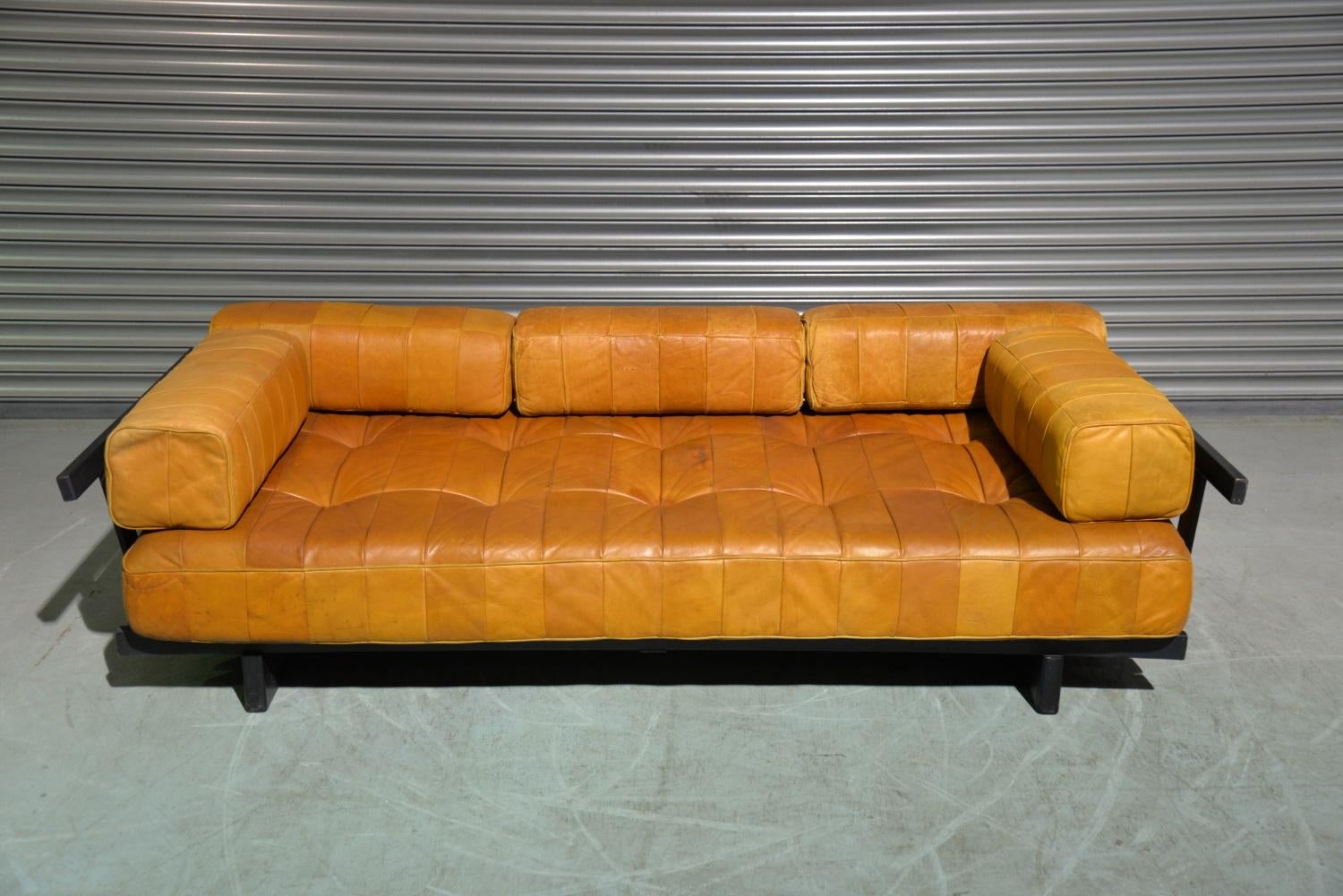 Mid-Century Modern Vintage De Sede Ds 80 Patchwork Leather Daybed, Switzerland 1960s For Sale