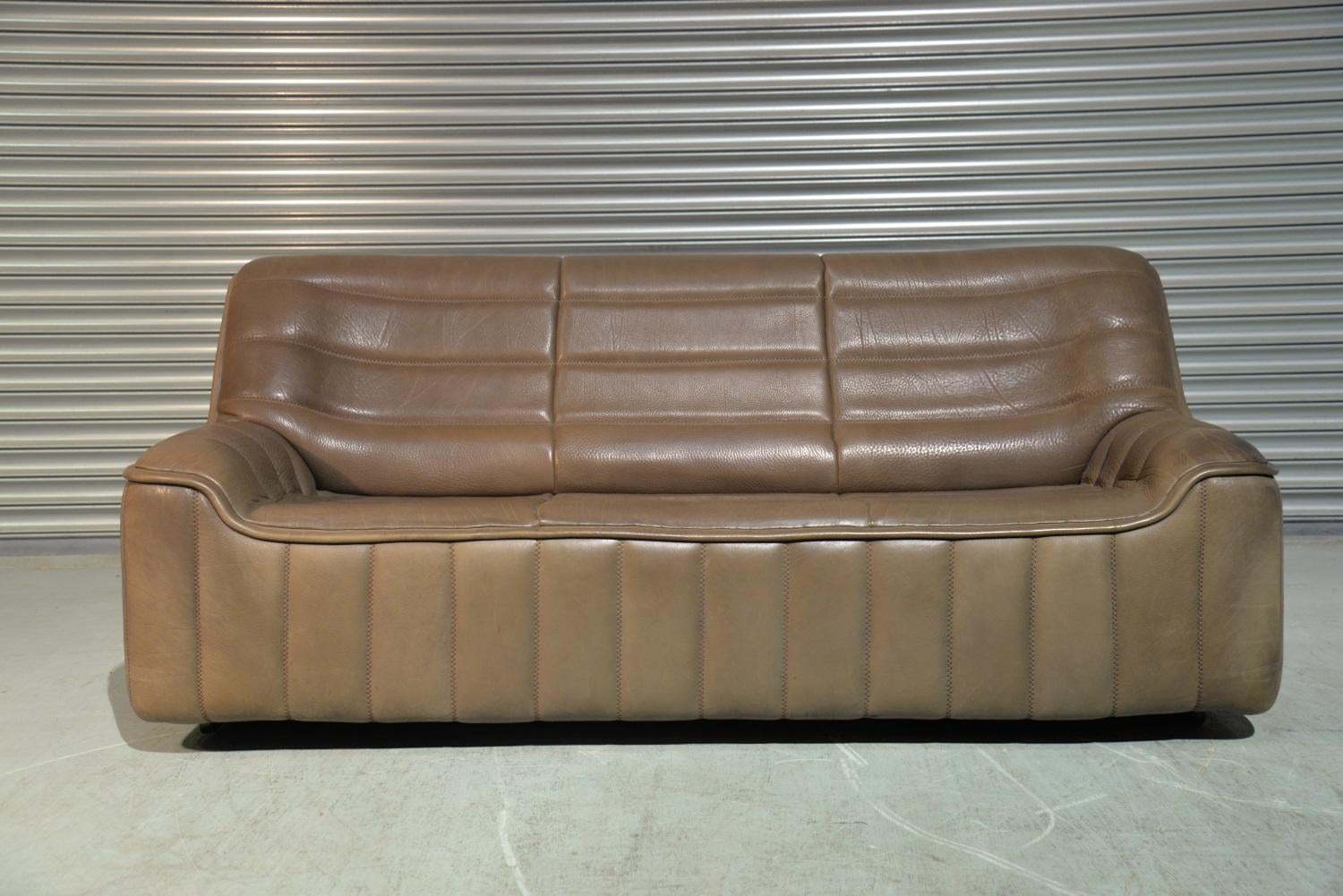 Vintage Swiss De Sede Ds 84 Leather Sofa and Armchair, Switzerland, 1970s For Sale 3