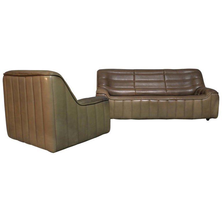 Vintage Swiss De Sede Ds 84 Leather Sofa And Armchair Switzerland 1970s For Sale At 1stdibs